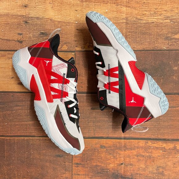 Jordan Men's Westbrook One Take 2 White/Red Basketball Shoes - Picture 2 of 6